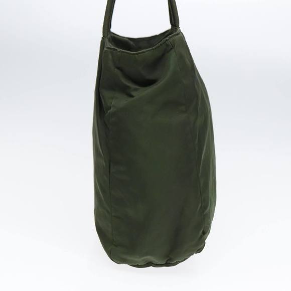 PRADA Tote Bag Nylon Khaki Silver Auth 86343 - Picture 3 of 16